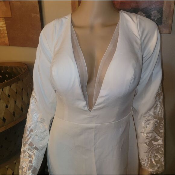 🆕️👰Romantic Bridal Wedding Mermaid Sexy Slit With V-neck, SZ 10 - Picture 5 of 16